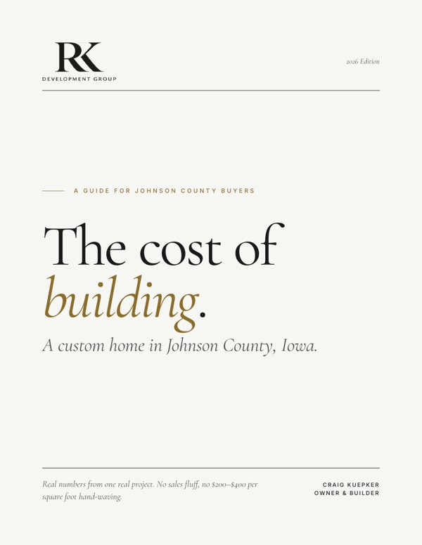 The Cost of Building a Custom Home in Johnson County — 2026 cover